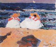 maria y elena en la playa Joaquin Sorolla Y Bastida